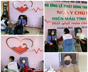 Chi đoàn Viện KSND quận Hoàng Mai tham gia “Ngày Chủ nhật đỏ” hiến máu tình...